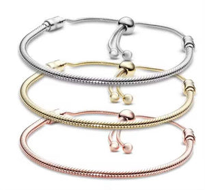 Silver Adjustable Bracelet for Collecting Charms