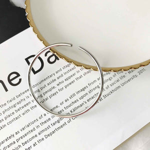 925 Sterling Silver plain thin circle open style bracelet "Austin"