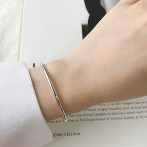 925 Sterling Silver plain thin circle open style bracelet "Austin"
