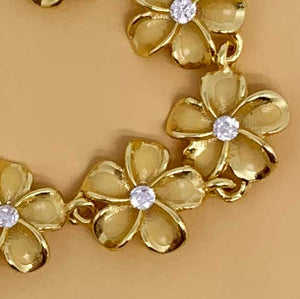 18K Gold Flower CZ Diamond Bracelet "Cherie"