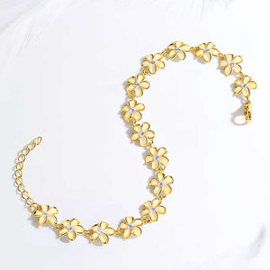 18K Gold Flower CZ Diamond Bracelet "Cherie"