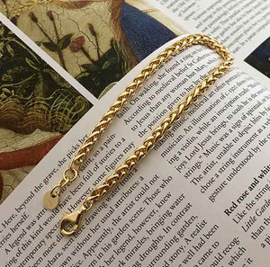 18K Gold Bracelet Chain over 925 Sterling Silver "Jocelyn"