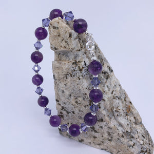 925 Sterling Silver Bracelet "Liara" (Amethyst)