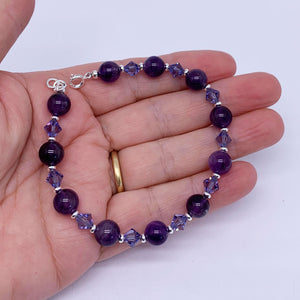 amethyst silver bracelet frenelle