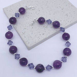 amethyst silver bracelet