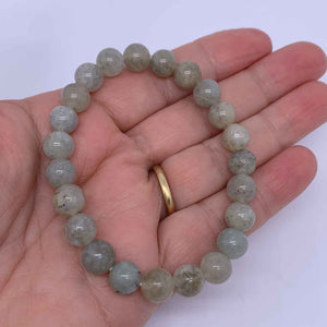 Stretch Bracelet with 8mm round gemstones "Mala" (Labradorite)