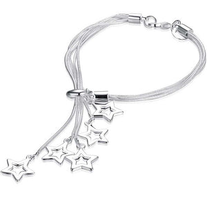 925 Sterling Silver chain bracelet with stars "Matariki"