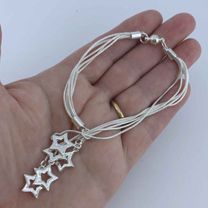 925 Sterling Silver chain bracelet with stars "Matariki"