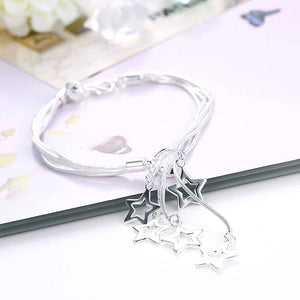 925 Sterling Silver chain bracelet with stars "Matariki"