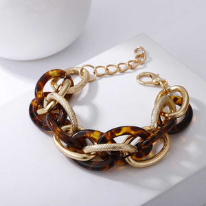 Contemporary Resin and gold bracelet "Mirimar" (Tortoise Shell)