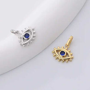 silver evil eye necklace gold