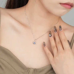 silver evil eye necklace frenelle