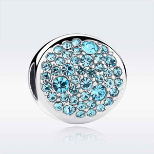925 Sterling Silver Blue Charm with text "Dream"