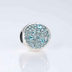 925 Sterling Silver Blue Charm with text "Dream"
