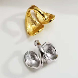 double silver ear cuff and gold