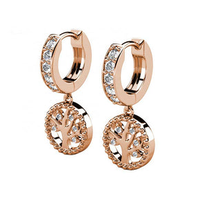 Rose Gold 'Tree of Life' Crystal Earrings "Aspen"