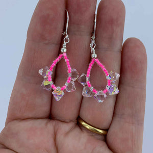 AAA Grade Crystal drop earrings "Candy Pop" (Pink)