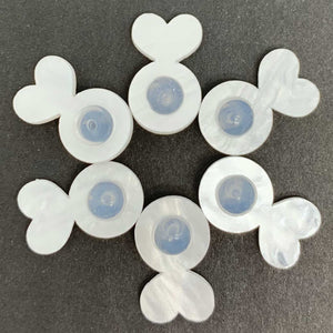 3 Pairs White Acrylic Earring Back Lifters
