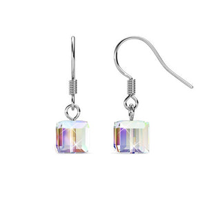 925 Sterling Silver Crystal Cube Earrings "Ariana"