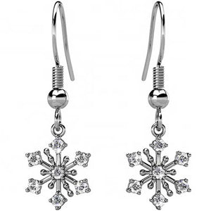 18K White-Gold Crystal Star Earrings "Astra"