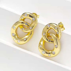 gold chain earrings frenelle jewellery