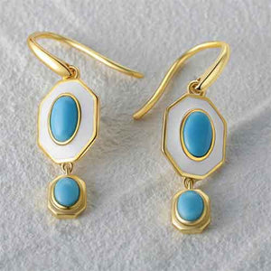 gold turquoise earrings frenelle