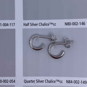 925 Sterling Silver Hoop Earrings with CZ Diamonds "Carlene" (Blue)