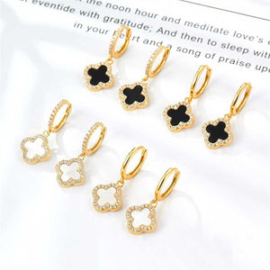 gold white huggie earrings frenelle