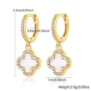 gold white huggie earrings size