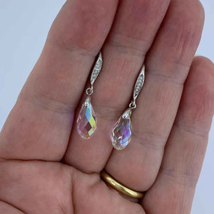crystal ab drop silver earrings from frenelle jewellery online auckland nz