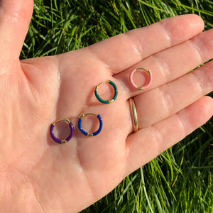 Green gold huggie hoop earrings jewellery frenelle