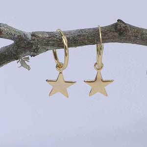 18K Gold Dangle Star Earrings "Ingrid"