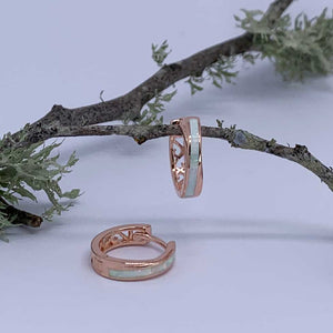 Rose-Gold Hoop Opal Earrings "Mila"