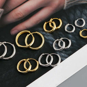 gold huggie plain earrings for men and women frenelle jewellery online auckland nz