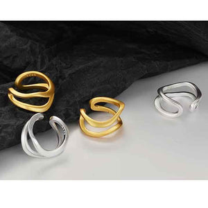 gold double ear cuff and silver