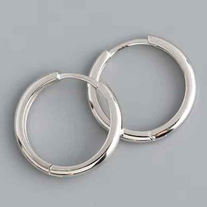 silver hoop huggie earrings sleepers