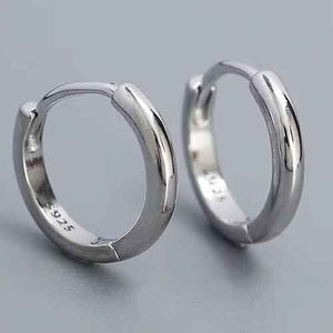 silver hoop huggie earrings 925