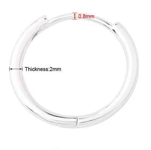 silver hoop huggie earrings size