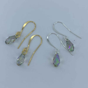 925 Sterling Silver Drop Crystal Earrings "Shae" (Green)