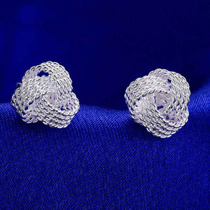 silver knot stud earrings jewellery
