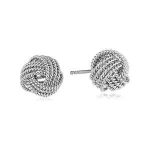 silver knot stud earrings buy online nz
