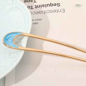 blue hair fork gold