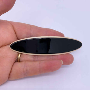 Black hair barrette frenelle