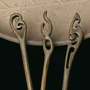 wooden wahine hair stick three