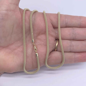 gold mesh necklace chain frenelle