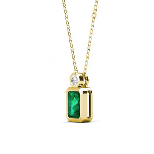 18K Gold Necklace Green Crystal "Emeraldine"