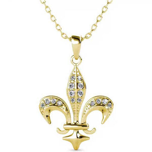 18K Yellow Gold fleur-de-lis Necklace Pendant "Fleur"