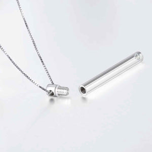 Silver Cremation Urn Necklace "Memories"