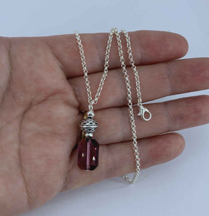 Silver Crystal Necklace "Pompadour" (Amethyst)