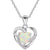 silver heart opal necklace